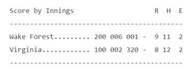 UVA Wake Forest Game 3